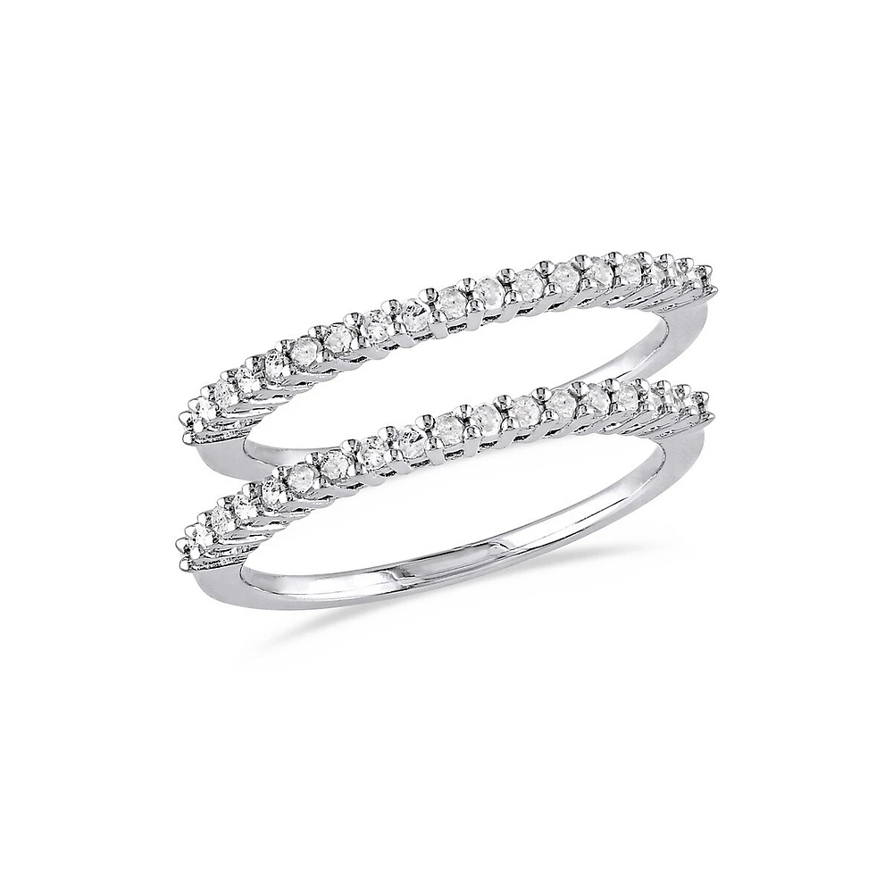 Ensemble de deux alliances Silver Diamond en argent sterling avec diamants 0,33 ct PT