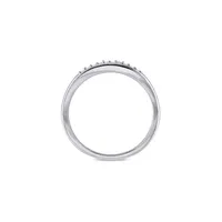 Sterling Silver & 0.01 CT. T.W.Diamond Band Ring