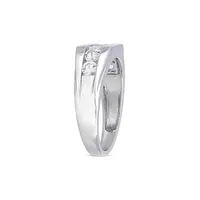 Men's Sterling Silver & Lab-Grown White Sapphire Ring