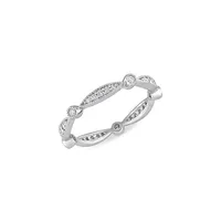 10K White Gold & 0.25 CT. T.W. Diamond Stackable Wedding Anniversary Band