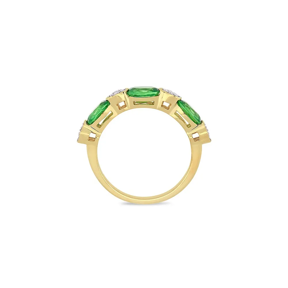 14K Yellow Gold, 1.68 CT T.W Tsavorite & 0.1 T.W. Diamond Ring