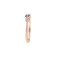 10K Rose Gold & 0.25 C.T T.W. Brown White Diamond 3-Stone Ring
