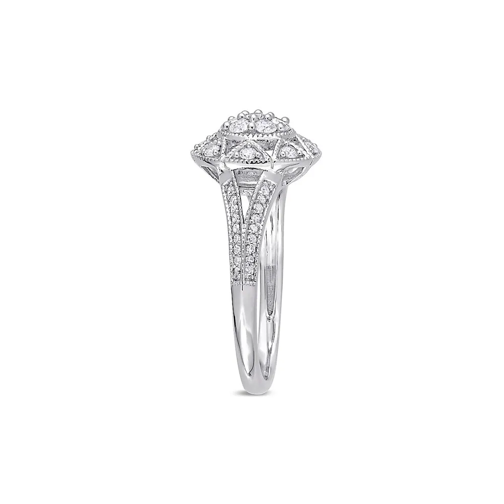 10K White Gold & 0.5 Ct. T.W. Diamond Composite Vintage Ring