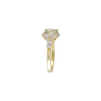 14K Yellow Gold Amethyset Ring with 0.2CT Diamonds