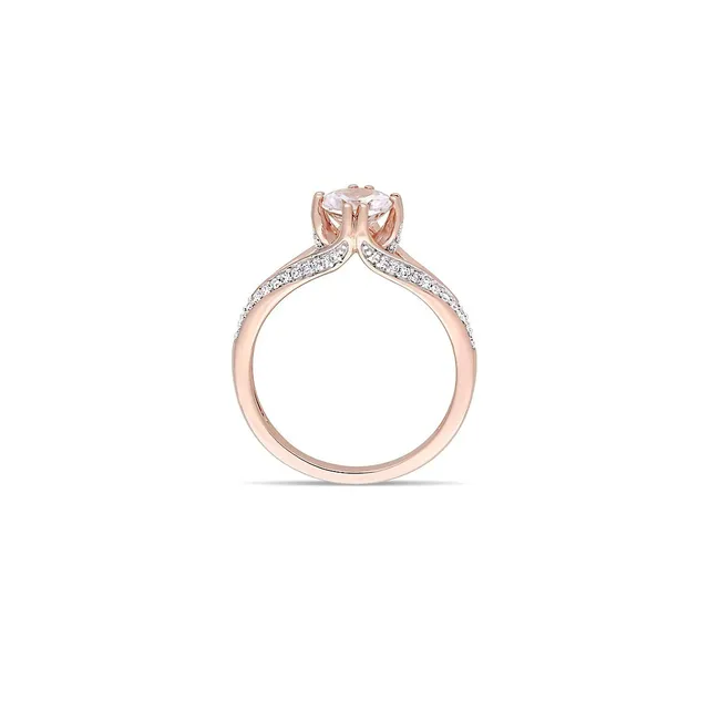 Everly 10K Rose Gold & 0.25 CT. T.W. Diamond Clover Heart Stud