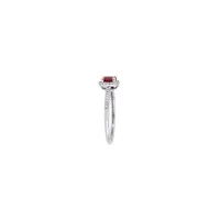 Vault 14K White Gold, Yellow Gold and Ruby Halo Ring with 0.14 CT. T.W. Diamond