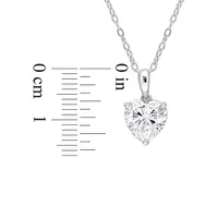 Sterling Silver & XX CT. D.E.W. Created Moissanite Heart Pendant Necklace