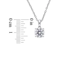 Sterling Silver & 1.8 CT. D.E.W. Created Moissanite Solitaire Pendant Necklace