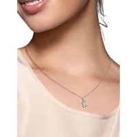 Sterling Silver & Lab-Created Aquamarine Pendant Necklace