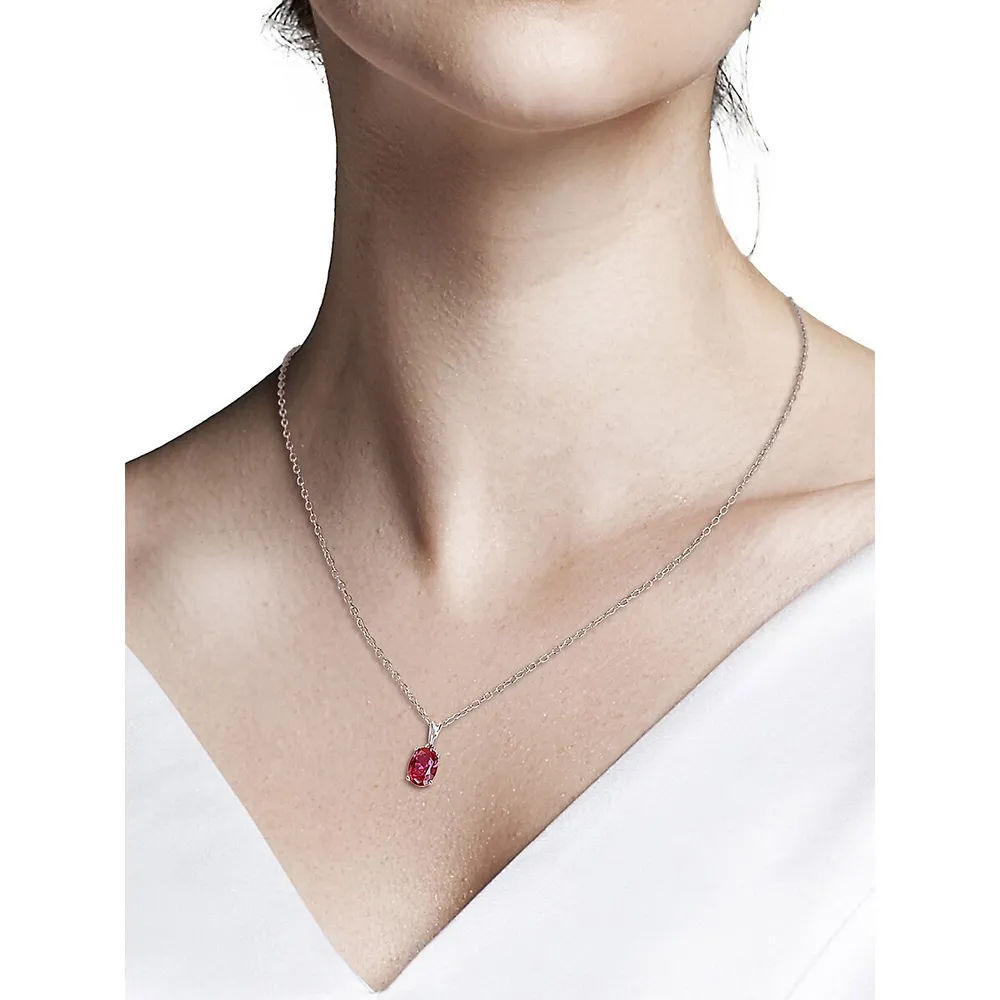 1 Carat Round Cut Lab-Created Ruby Solitaire Pendant Necklace in 18k W –  shygems.com