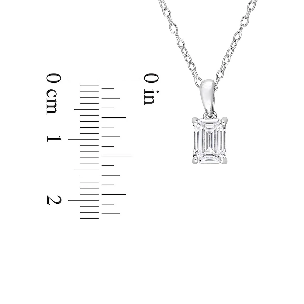 Sterling Silver & CT. D.E.W. Created Moissanite Solitaire Pendant Necklace