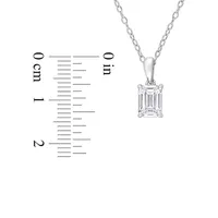 Sterling Silver & 1 CT. D.E.W. Created Moissanite Solitaire Pendant Necklace