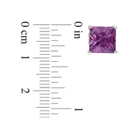 Sterling Silver & Lab-Created Alexandrite Princess-Cut Stud Earrings