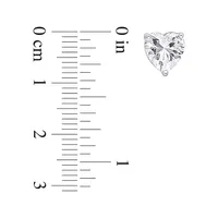 Sterling Silver & Lab-Created White Sapphire Heart Stud Earrings