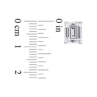 Sterling Silver & Lab-Created White Sapphire Emerald-Cut Stud Earrings