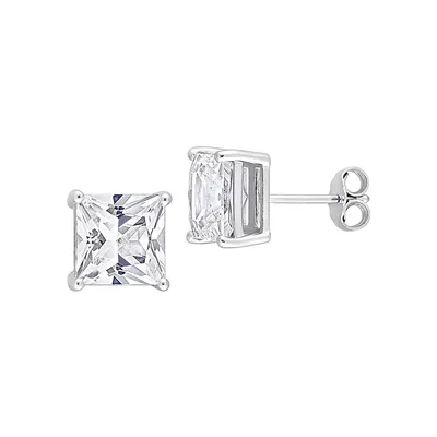 Sterling Silver & Created White Sapphire Princess-Cut Stud Earrings