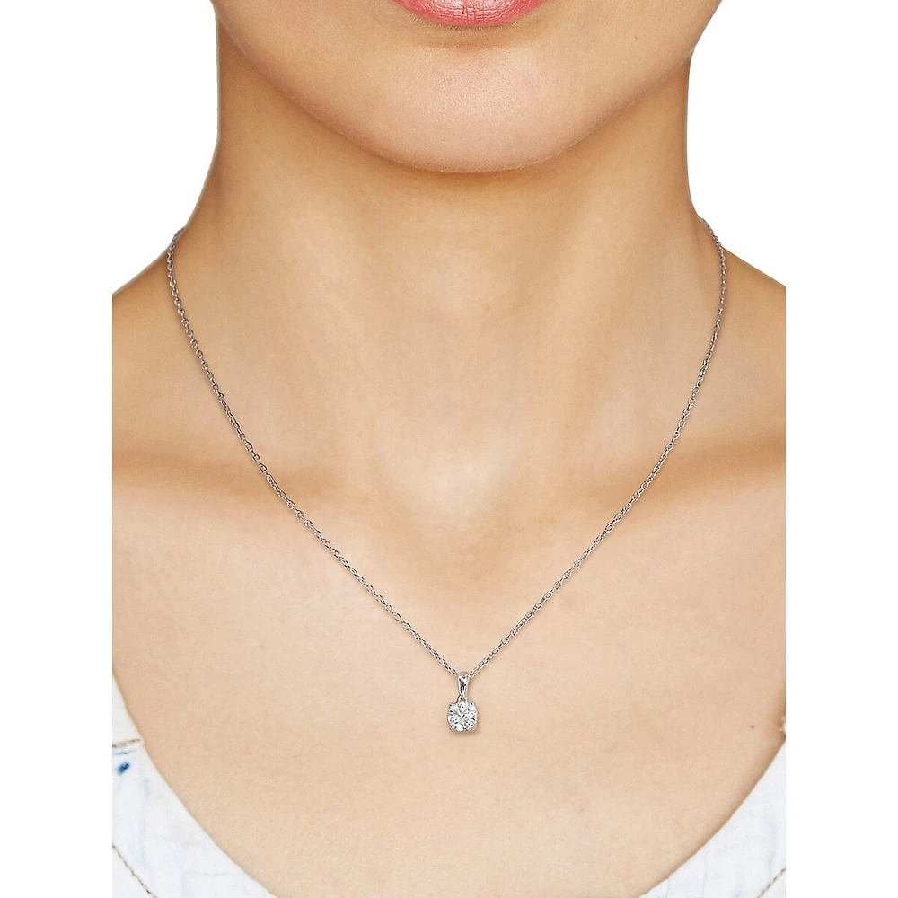 Collier à pendentif solitaire en argent sterling avec moissanite synthétique 0,7 ct PT