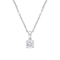 Collier à pendentif solitaire en argent sterling avec moissanite synthétique 0,7 ct PT