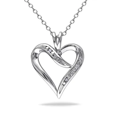 Diamond Swirl Heart Necklace