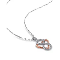 Diamond Two-Tone Infinity Overlay Heart Necklace