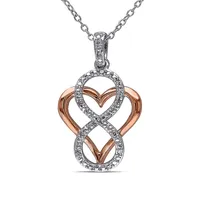 Diamond Two-Tone Infinity Overlay Heart Necklace