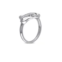 Diamond and Sterling Silver Double Infinity Heart Ring