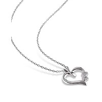 Diamond Accent Sterling Silver Heart Necklace