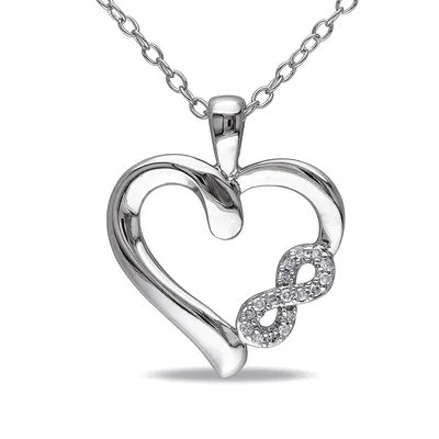 Diamond Accent Sterling Silver Heart Necklace