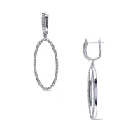 Sterling Silver & 0.10 CT. T.W. Diamond Hoop Earrings