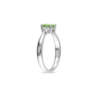 0.03 CT. T.W. Diamond Accent and Peridot Ring