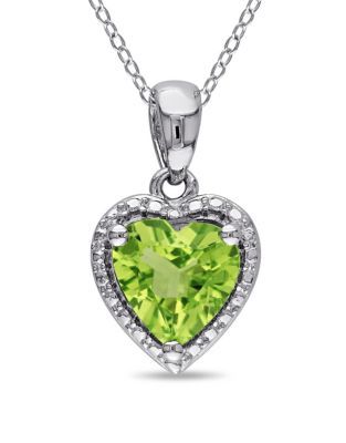 peridot heart necklaces