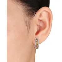 Sterling Silver and Citrine Half-Hoop Earrings