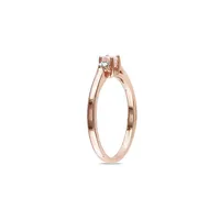 Bague avec 0,16 ct PT de morganite et diamants