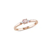 Bague avec 0,16 ct PT de morganite et diamants