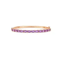 Sterling Silver & Oval-Cut Amethyst Bangle Bracelet