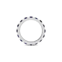 Sterling Silver & Created Blue Sapphire Eternity Ring