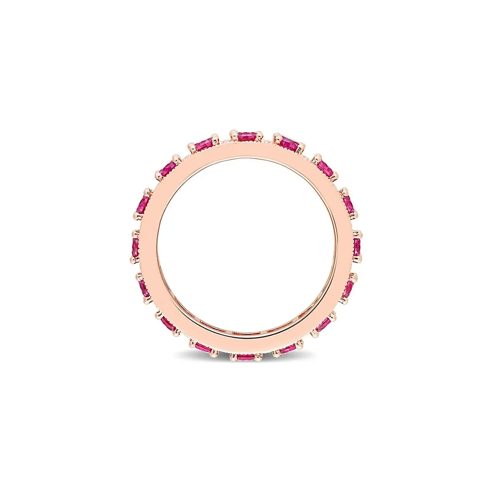 Rose Goldplated Sterling Silver& Created Ruby Eternity Ring