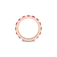 Rose Goldplated Sterling Silver& Created Ruby Eternity Ring