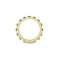 Yellow Goldplated Sterling Silver & Created Emerald Eternity Ring