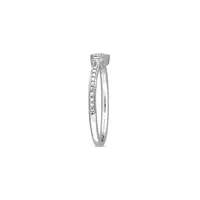 Bague en argent sterling à double cœur diamant 0,04 ct