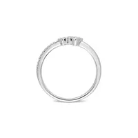 Bague en argent sterling à double cœur diamant 0,04 ct