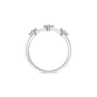 Sterling Silver & 0.1 CT. T.W. Diamond Floral Promise Ring