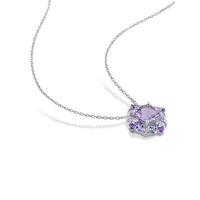 Amethyst and Tanzanite Sterling Silver Necklace