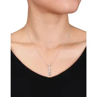 5.5-6mm Cultured Freshwater Pearls and Sterling Silver Necklace with 0.015 CT. T.W. Diamonds