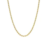 18K Yellow Goldplated Sterling Silver Rope Chain Necklace