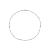 Sterling Silver Fancy Paperclip Chain Necklace - 18-Inch x 3MM