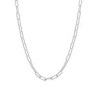 Sterling Silver Fancy Paperclip Chain Necklace - 18-Inch x 3MM