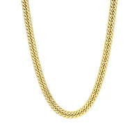 18K Goldplated Sterling Silver Fancy Curb Link Chain Necklace - 18-Inch x 5.5MM