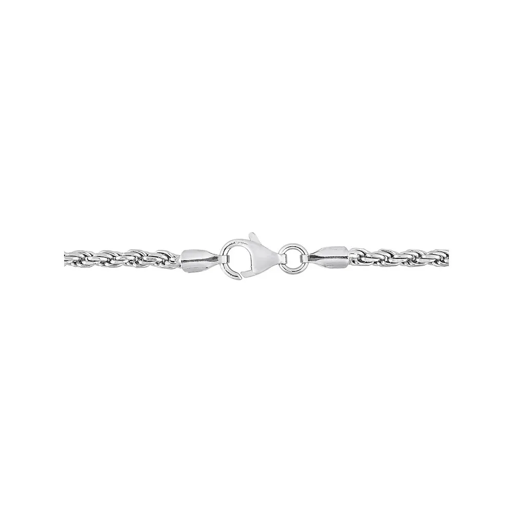 Sterling Silver Rope Chain Necklace - 16-Inch x 2.2MM