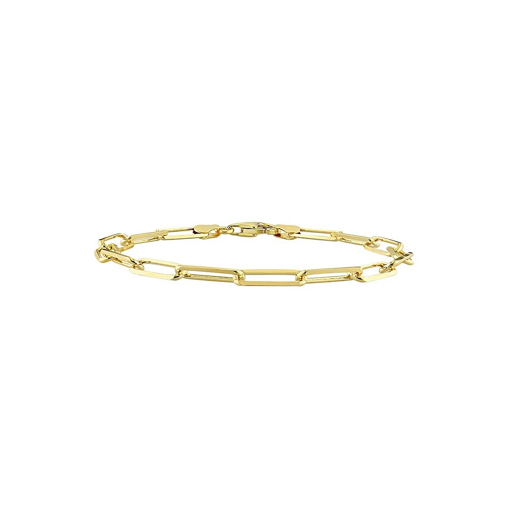 18K Goldplated Sterling Silver Paperclip Chain Bracelet - 7.5-Inch x 5MM